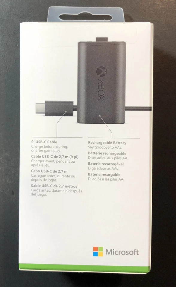 Official XBOX Play and Charge Kit [ Rechargeable Battery + USB-C Cable ] NEW - Image 2 of 4