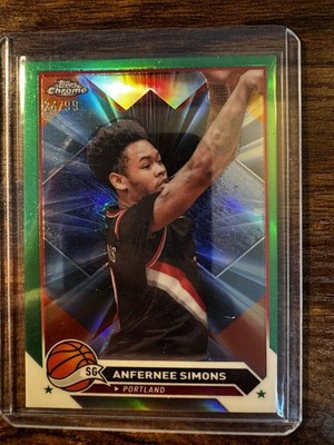 2023-24 Topps Chrome - Anfernee Simons #143 - Green Refractor /99 - Celtics