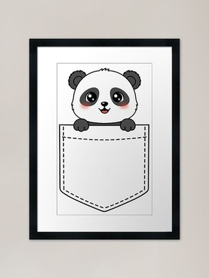 Niedlicher Taschenpanda gerahmter Kunstdruck gerahmt Wandbild Poster Leinwanddruck Bild