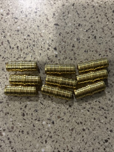 9 PCS 1/2" Pex Straight Coupling Brass Crimp Fitting, Lead Free-NSF