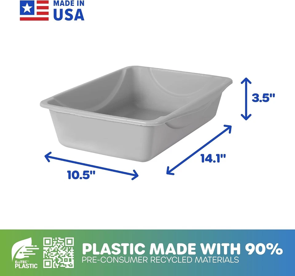 Petmate Litter Pan, Blue/Gray, Small, Made in USA Blue Mesa/ Mouse Gray - Image 3 of 4