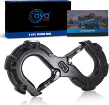 S-Shape Integrated Winch Shackles with 33,000 lbs Break Strength. Black