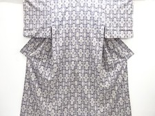 7653526: JAPANESE KIMONO / OMESHI KIMONO / SILK / WOVEN ABSTRACT PATTERN