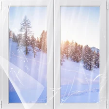 62×236In Window Insulation Kit for Winter- Thicken Indoor 5-Window Plastic for W