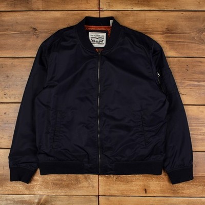 Levis MA-1 Bomberjacke 2XL Herren blau navy gefüttert Freizeit Streetwear Flight