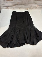 ABS Evening By Allen Schwartz Womens Black Skirt Size 6 Twirl Ruffle Made In USA