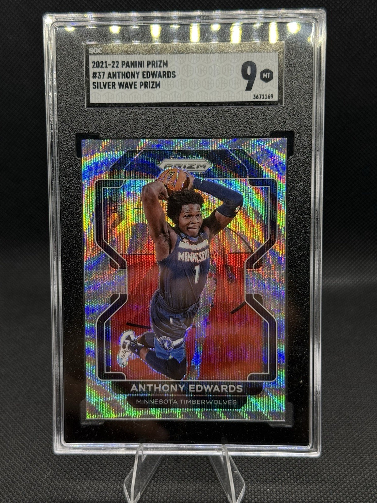 2021-22 Panini Prizm - Anthony Edwards #37 Silver Prizm