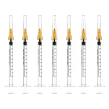 25 Gauge 1 inch Needle with Syringe 30Pack,1ml Luer Lock Disposable Syringes wit