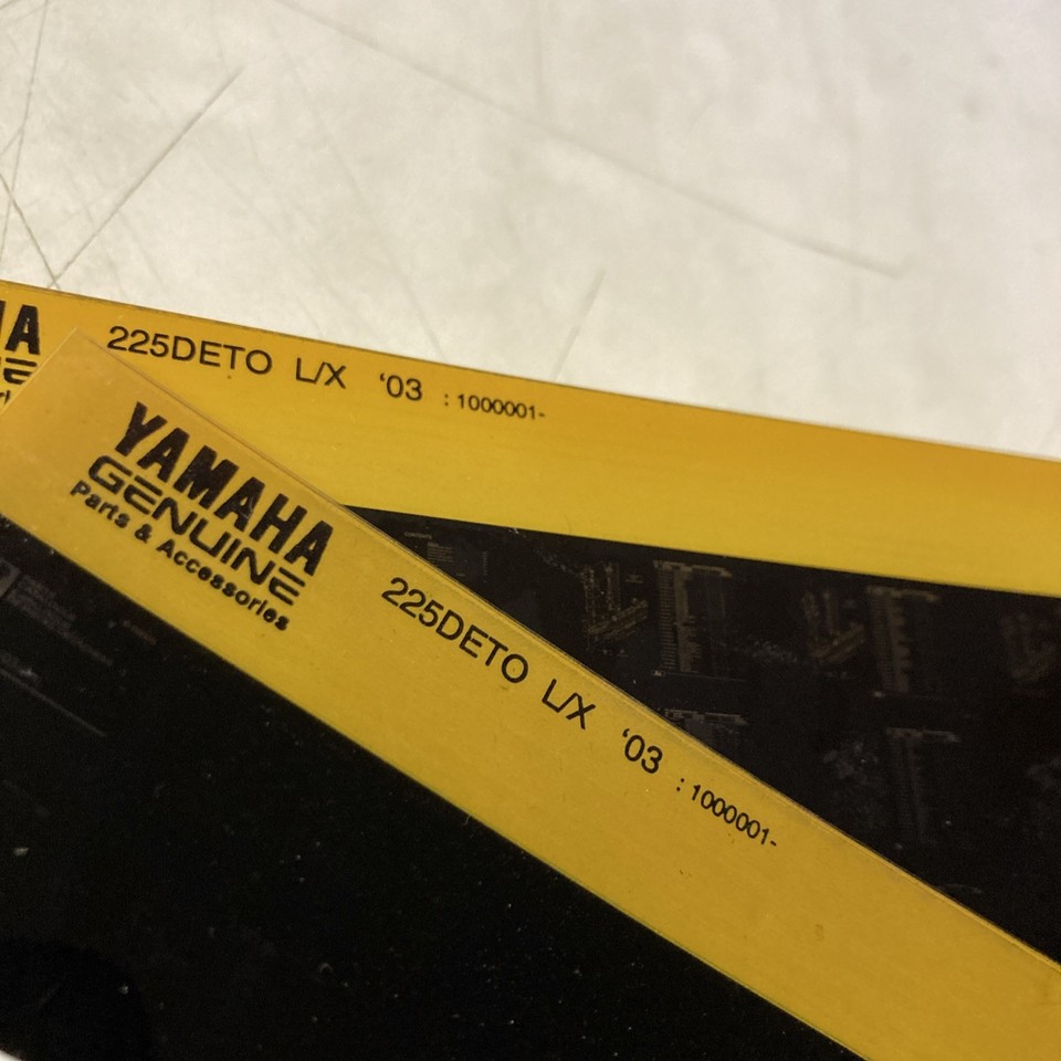Yamaha Boat Engine 225 DET0 L/X 2003 Parts List Microfiche Outboard ...