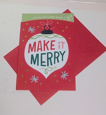 *NEW* Hallmark ''Make it Merry'' QR Digital Gift Christmas Card & Envelope 