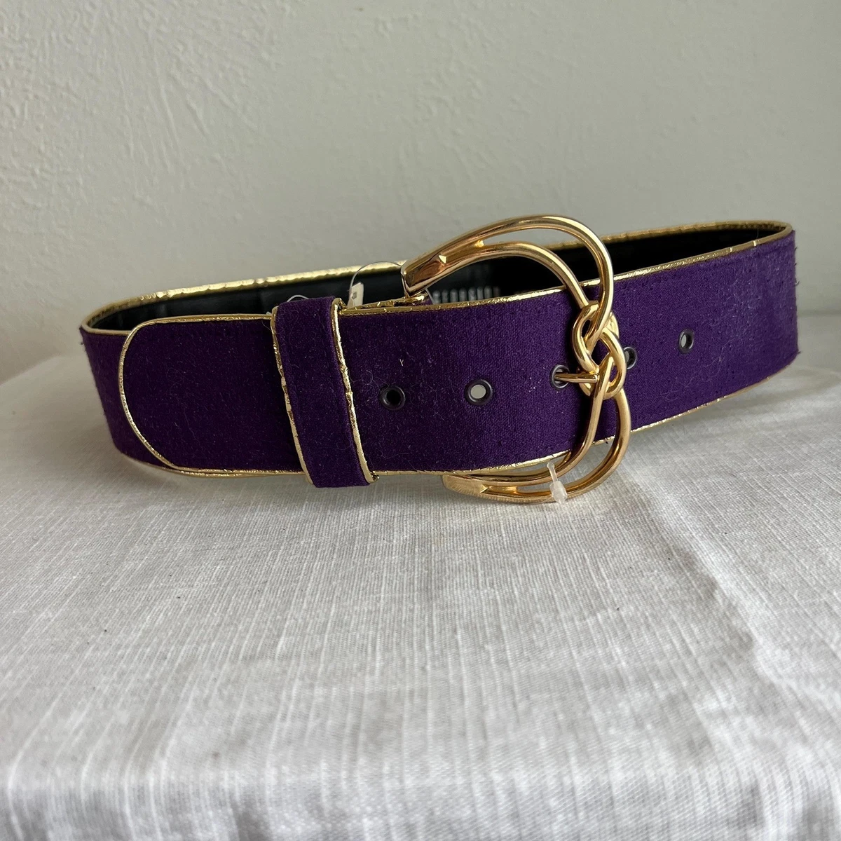 CHARMANT Signed Beverly Hills 80’s 80s Vintage Ribbed Purple Stretch Belt S M L Purple Elastic Vintage Accessories for sale | eBay main image 4