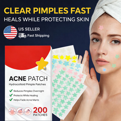 Acne Patches 200PCS Hydrocolloid Pimple Patches Works Fast