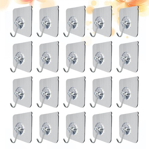 Ganchos adhesivos reutilizables ganchos de pared transparentes para baño cocina 20 un. - Imagen 11 de 12