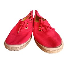 Espadrilles Sneakers True Vintage Women's Shoes 10 10N 80's Red Canvas