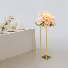 Elegant Gold Tall Flower Stand - Geometric Flower Display Rack for Events