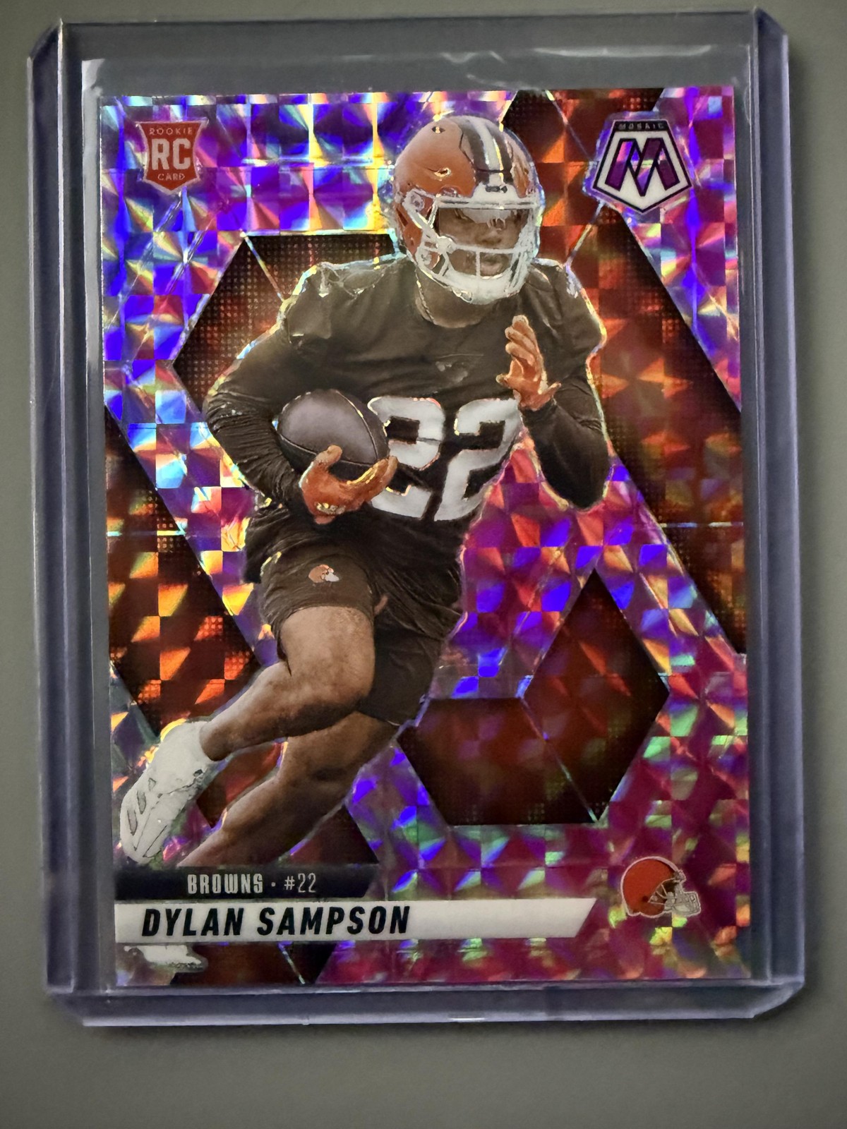 2025 Panini Mosaic #355 Dylan Sampson Mosaic Camo Pink