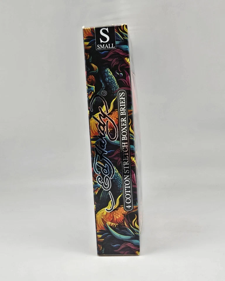 Paquete de 4 calzoncillos boxer ED HARDY para hombre S M L XL algodón elástico estampados multicolores Foto 2 de 4