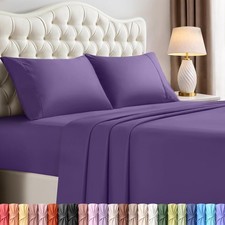 Bedding Queen Size Sheet Set 4 Piece Bed Sheets, Soft and Breathable Microfiber