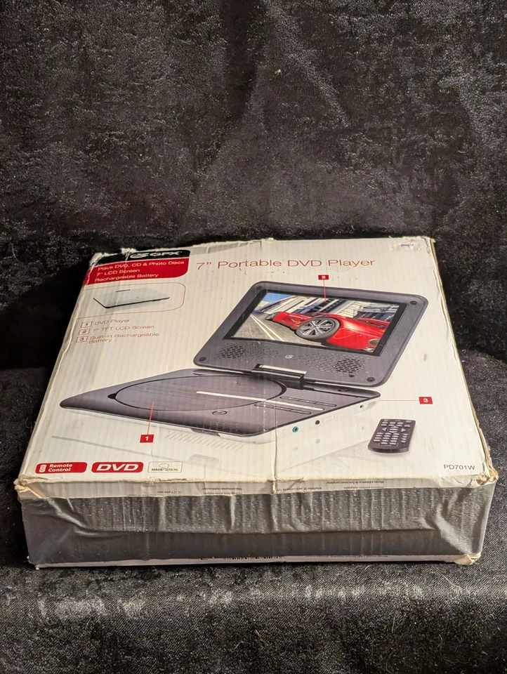 Reproductor de DVD/CD portátil GPX PD701W pantalla LCD de 7" con todos los cables y control remoto usado Foto 4 de 4