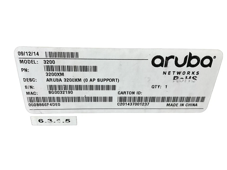 CONTROLADOR LAN INALÁMBRICO ARUBA 3200XM (CAJA ABIERTA NUEVA) Foto 3 de 3