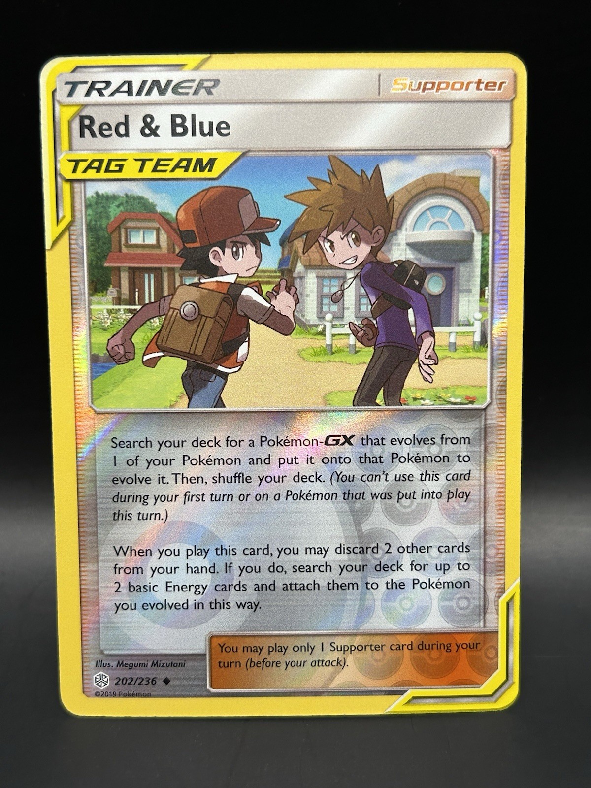 Red & Blue 202/236 - Pokemon Cosmic Eclipse Card - NM
