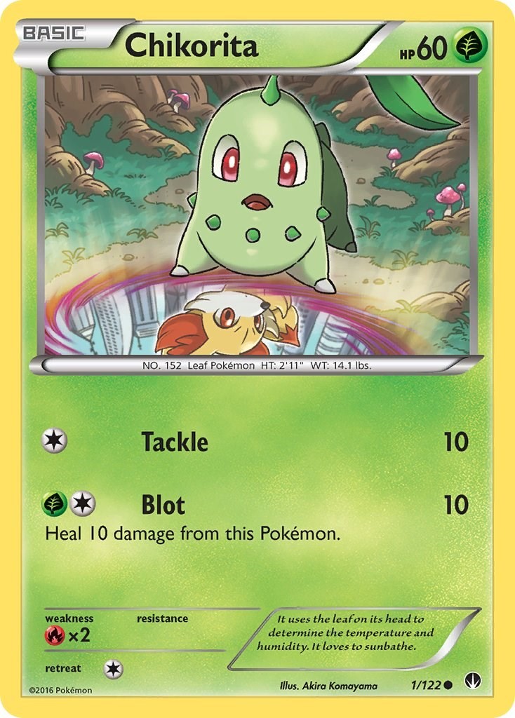 LP Chikorita [XY - BREAKpoint 1/122] Reverse Holofoil Common Pokemon TCG
