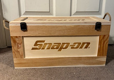 Snap-on Wooden Tool Box Chest Storage Crate With Rope Handles Latches Snap-on Wooden Tool Box Chest Storage Crate With Rope Handles Latches