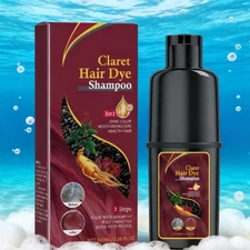 Moisturizing Claret Hair Dye Shampoo 3 in 1 Gentle and Easy Color Changing Shiny