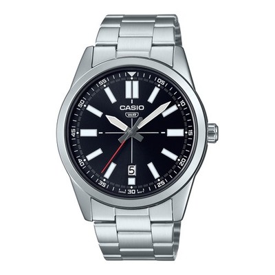 Casio Men s Black Dial Stainless Steel Bracelet Watch - MTP-VD02D-1EUDF
