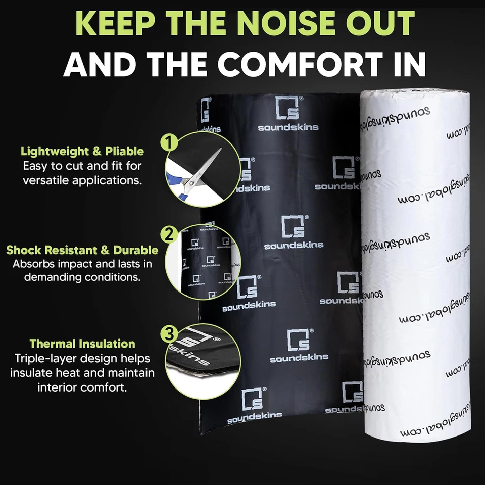 SSK-SSPRO-1 Car Sound Deadening Material - 180Mil/4.5Mm Triple Layer - 11 Sqft. - Image 4 of 4