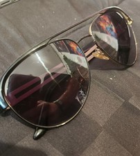 Versace Mod 2165 Gold black frame Sunglasses Aviator Rare 371/8G 58-15 140 3n