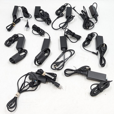 HP 45W AC Adapters For Laptops w/ Power Cord (TPN-LA15) Black Lot of 10