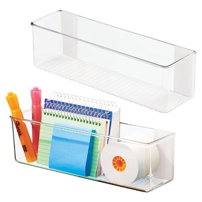 iDesign Adhesive Organizer Bin, Set of 2, Clear 
