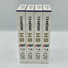 Nature HS High Quality Standard T-120 Lot of 4 Blank VHS Tape, New & Sealed 
