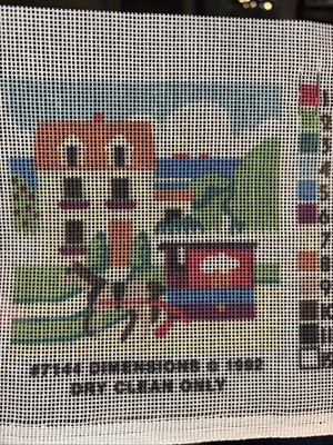 Needlepoint Canvas Unfinished “Ice Cream Wagon” By Charles Wysocki