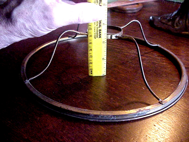 10'' ANTIQUE OIL KEROSENE LAMP SPIDER SHADE HOLDER BRASS & STEEL  1 15/16'' HOLE