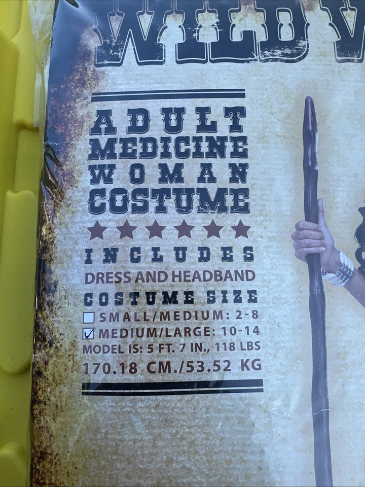Disfraz Mujer Medicina Mundo Divertido Talla Mediana/Grande 10-14 Salvaje Oeste Foto 2 de 2