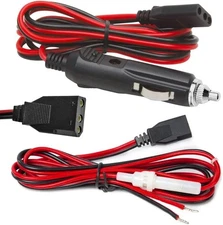 CB Power Cord 3 Pin Plug Cable-2 Wire 15A Fused Replacement with 12V Cigarett...