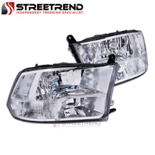 For 09-18 Dodge Ram Truck Chrome Quad Style Headlamps Headlights Signal Lamps Nb
