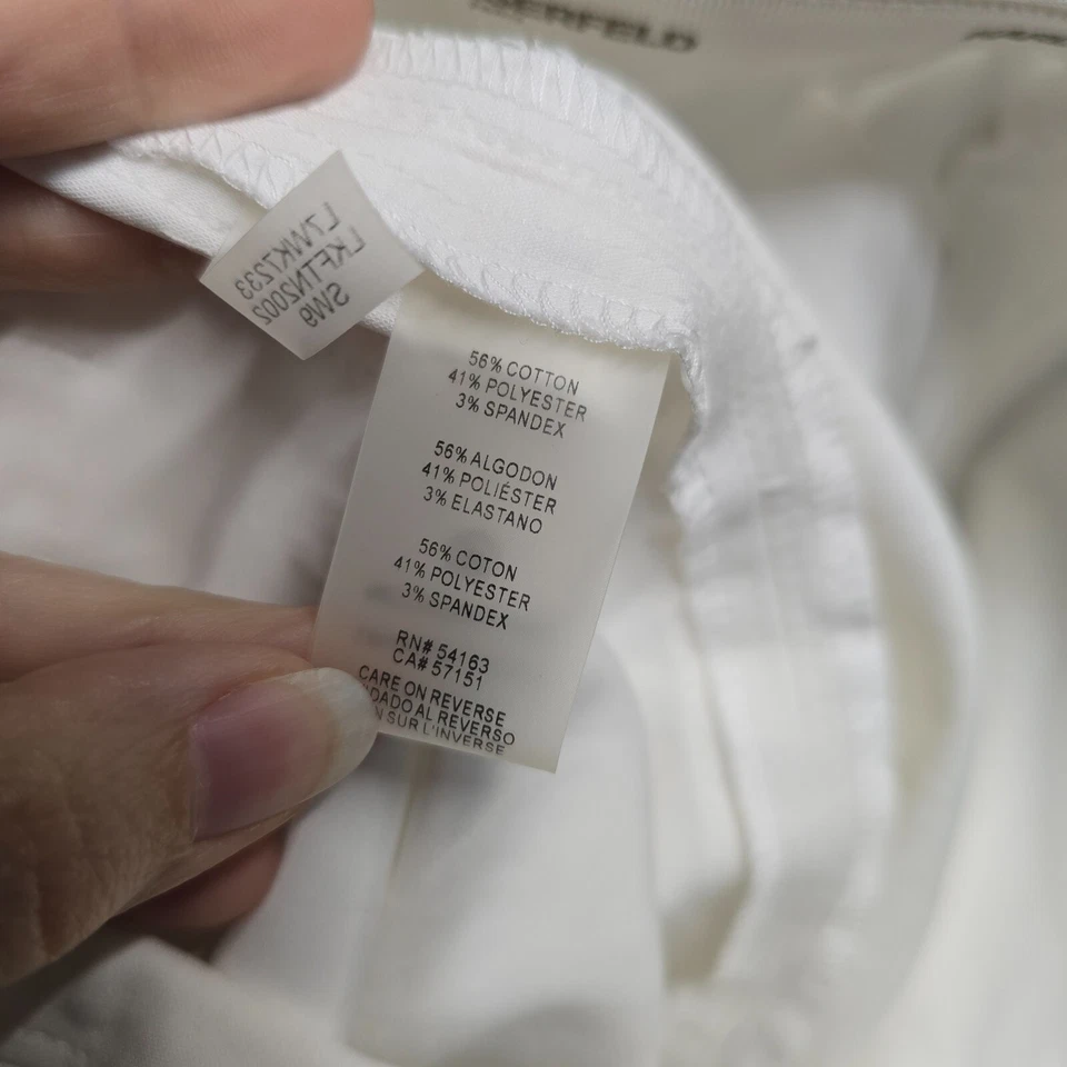 Pantalones Karl Lagerfeld Mujer Talla 14 Blanco Pierna Recta Pantalones Logo Dije Carrera Foto 4 de 4