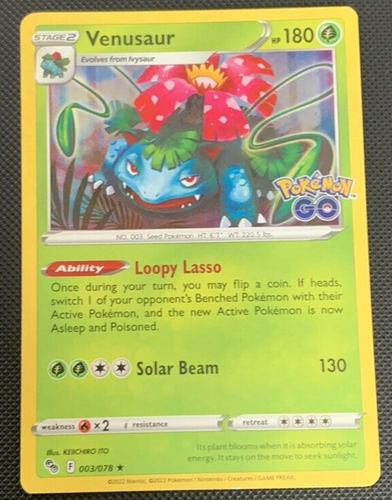 Venusaur 003 078 Ultra Rare Holo Pokemon GO TCG Card Pack Fresh 