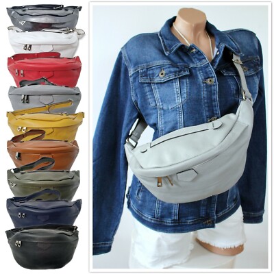 ITALY ★ ECHT LEDER BAUCHTASCHE HÜFTTASCHE GÜRTELTASCHE UMHÄNGETASCHE BAG  NEU