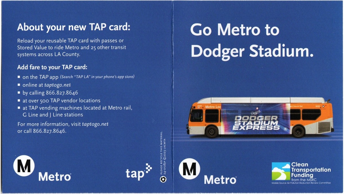 レア　ドジャース仕様TAPカード Dogers Stadium Express RARE Metro TAP Card L.A. DODGERS Promotional 2023 Bus Subway