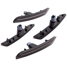 4x Smoke Lens LED Front + Rear Side Marker Lights Set For Chevy Camaro 2016-2020