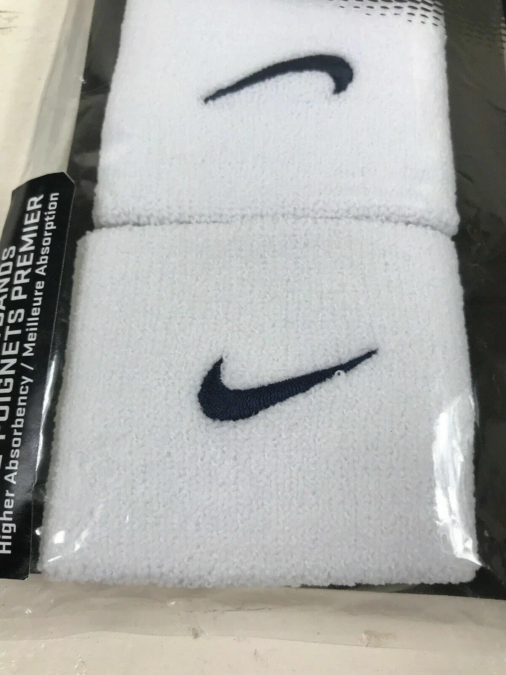 Sweatband Premier Nike Wristbands Reversable White w/ Black Swoosh (1Size) - New - Image 4 of 4