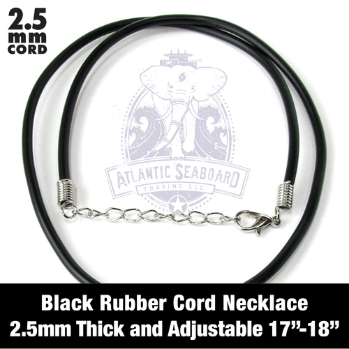 1pc. Environmentally Safe, Nickel Free Rubber Cord 2.5 mm 17"-18" Necklace - Picture 1 of 5