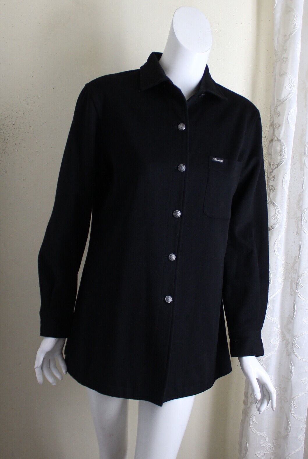 Faconnable Sz S Lux Lux Fabulous Black 100% Wool … - image 6