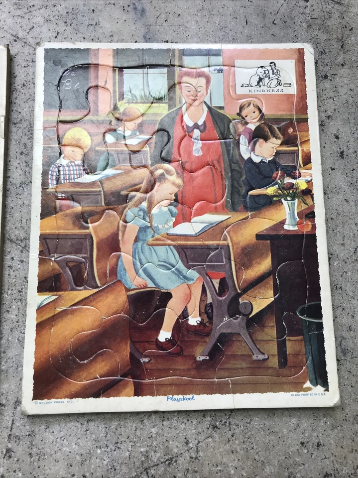 Lote De Colección De 3 Rompecabezas Playskool - Milkman Mailman Escena Escolar EE. UU. Envío Rápido Foto 4 de 4