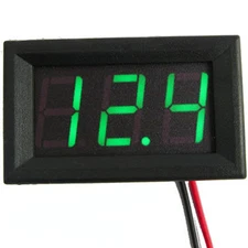 US Stock Mini Green LED Digital Volt Meter DC 4.5~30V Two Wires For 9V 12V 24V