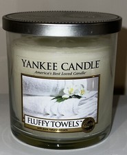 NEW Yankee Candle SMALL TUMBLER GLASS JAR 7 oz 1 Wick Fluffy Towels